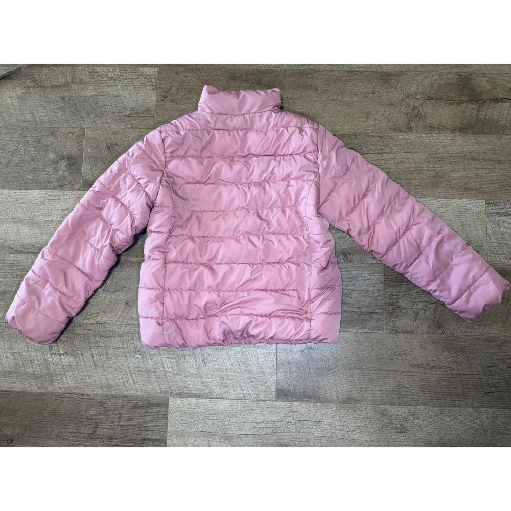 The Children's Place Girls Pink Puffer Jacket Quilted Full Zip Coat XL 14